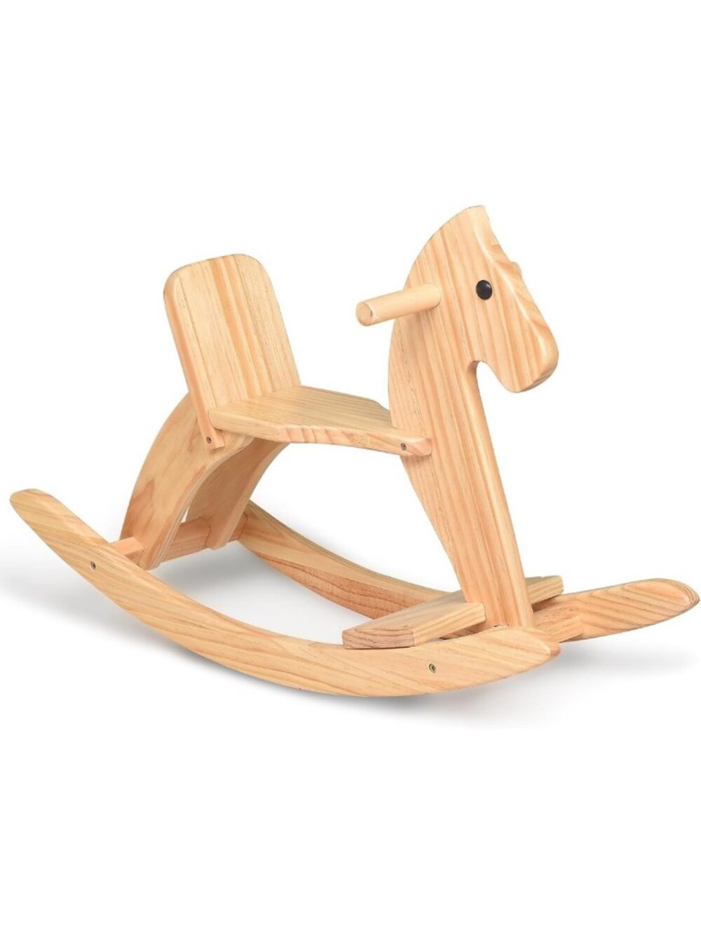 Wooden Rocking Horse for Kids - Ride-On Toy for Boys & Girls with Foot Pedal